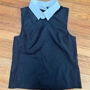 Theory Navy Top with White Collar